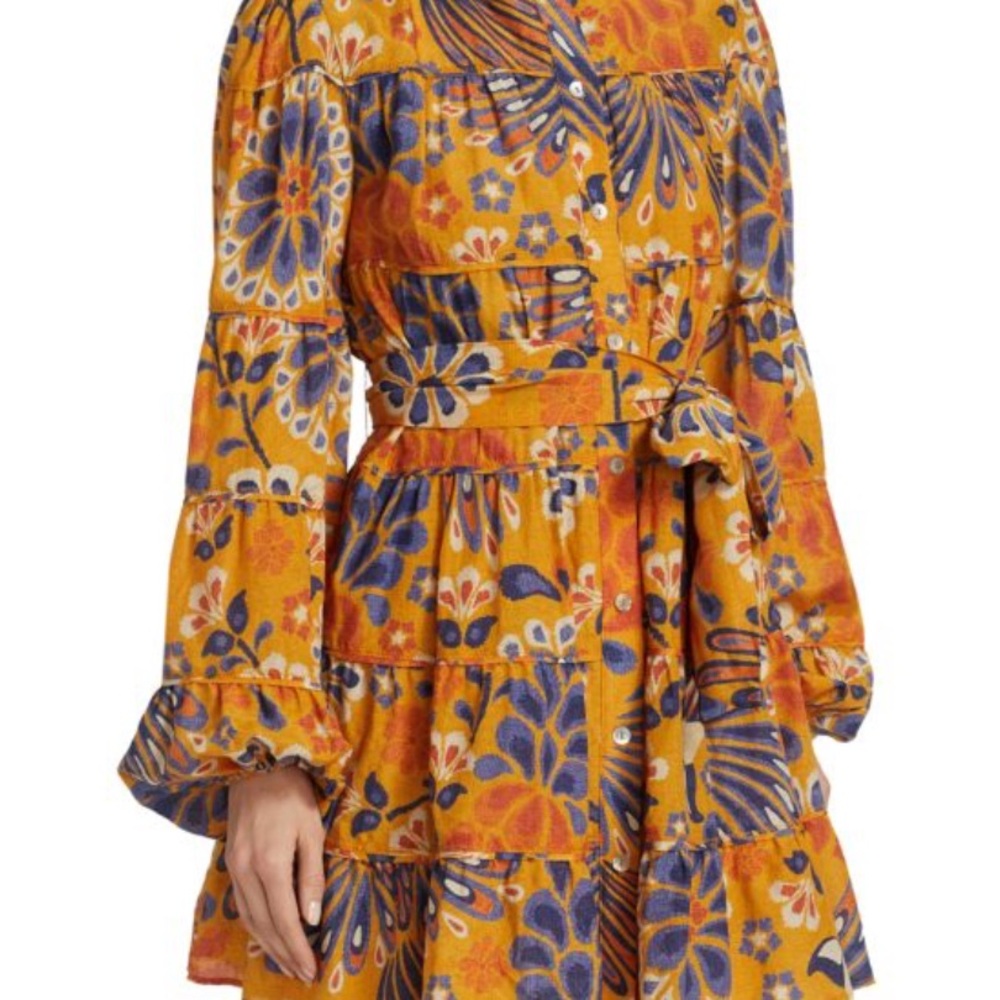 FARM Rio Pineapple Flowers Yellow Mini Dress - Picture 3 of 8